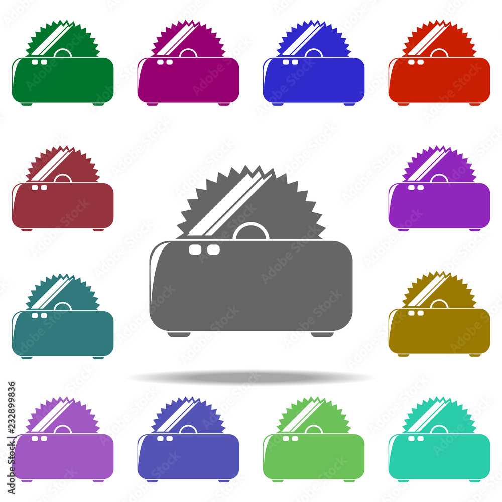 Poster electric saw icon. elements of construction tools in multi color style icons. simple icon for websit