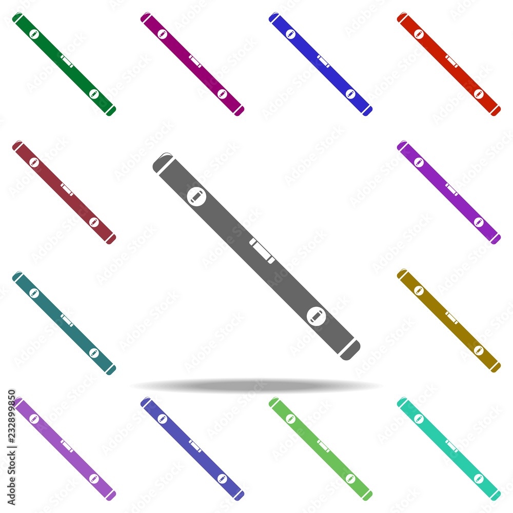 Poster building level meter icon. elements of construction tools in multi color style icons. simple icon fo