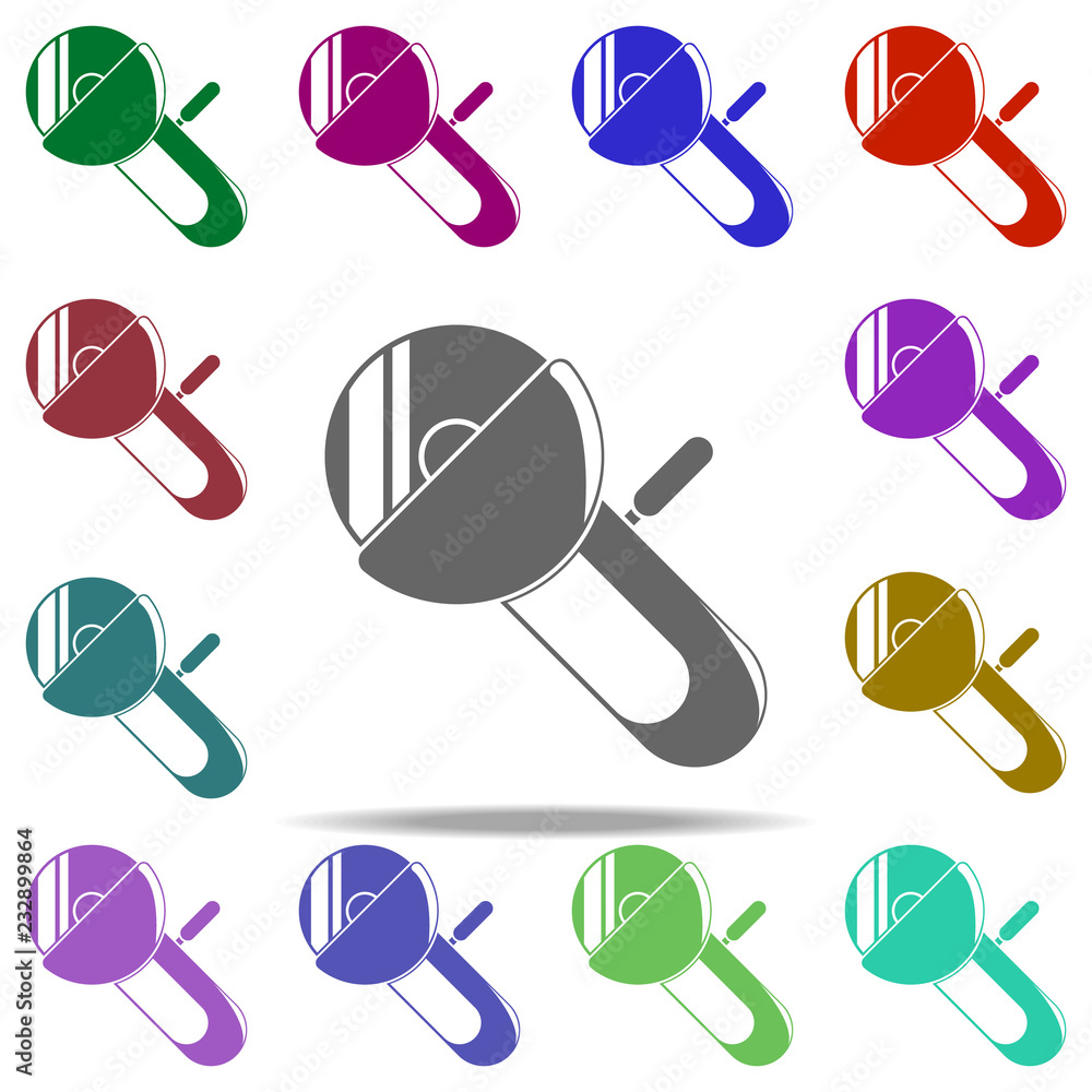 Poster angle grinder icon. elements of construction tools in multi color style icons. simple icon for websi