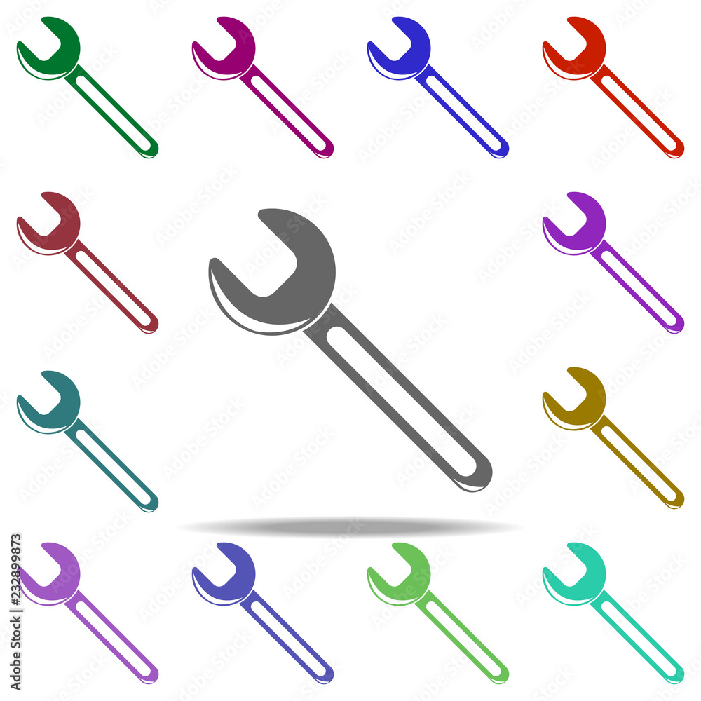Poster wrench icon. elements of construction tools in multi color style icons. simple icon for websites, we