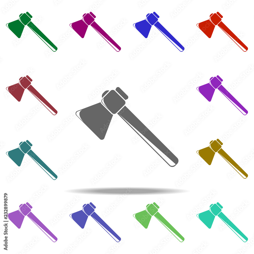 Poster ax icon. elements of construction tools in multi color style icons. simple icon for websites, web de