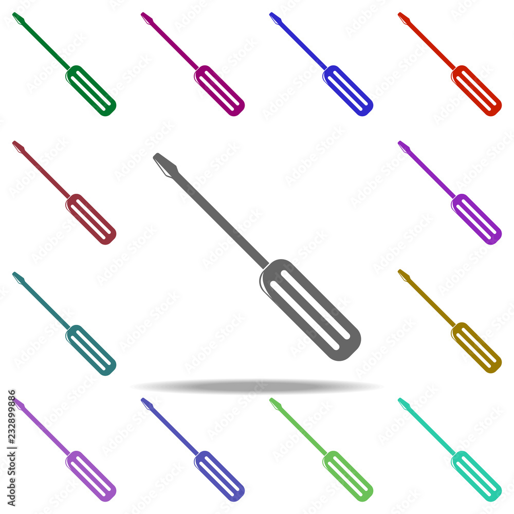 Poster screwdriver icon. elements of construction tools in multi color style icons. simple icon for website