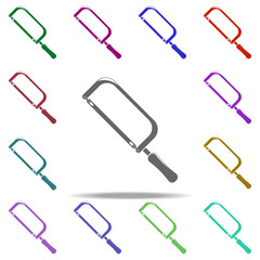 hacksaw icon. Elements of Construction tools in multi color style icons. Simple icon for websites, web design, mobile app, info graphics