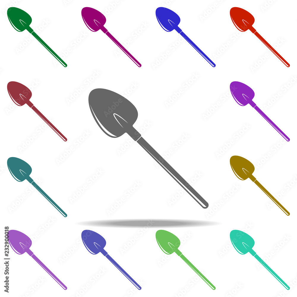 Aufkleber shovel icon. elements of construction tools in multi color style icons. simple icon for websites, we