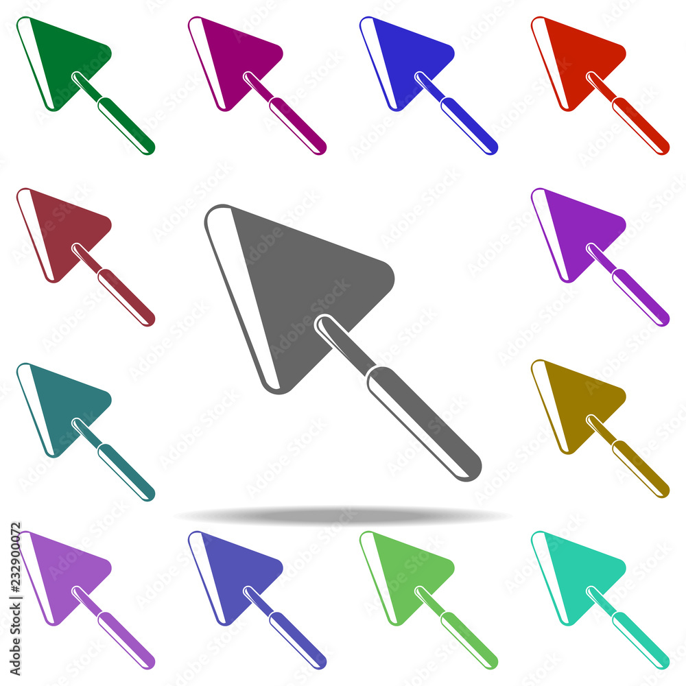 Poster trowel icon. elements of construction tools in multi color style icons. simple icon for websites, we