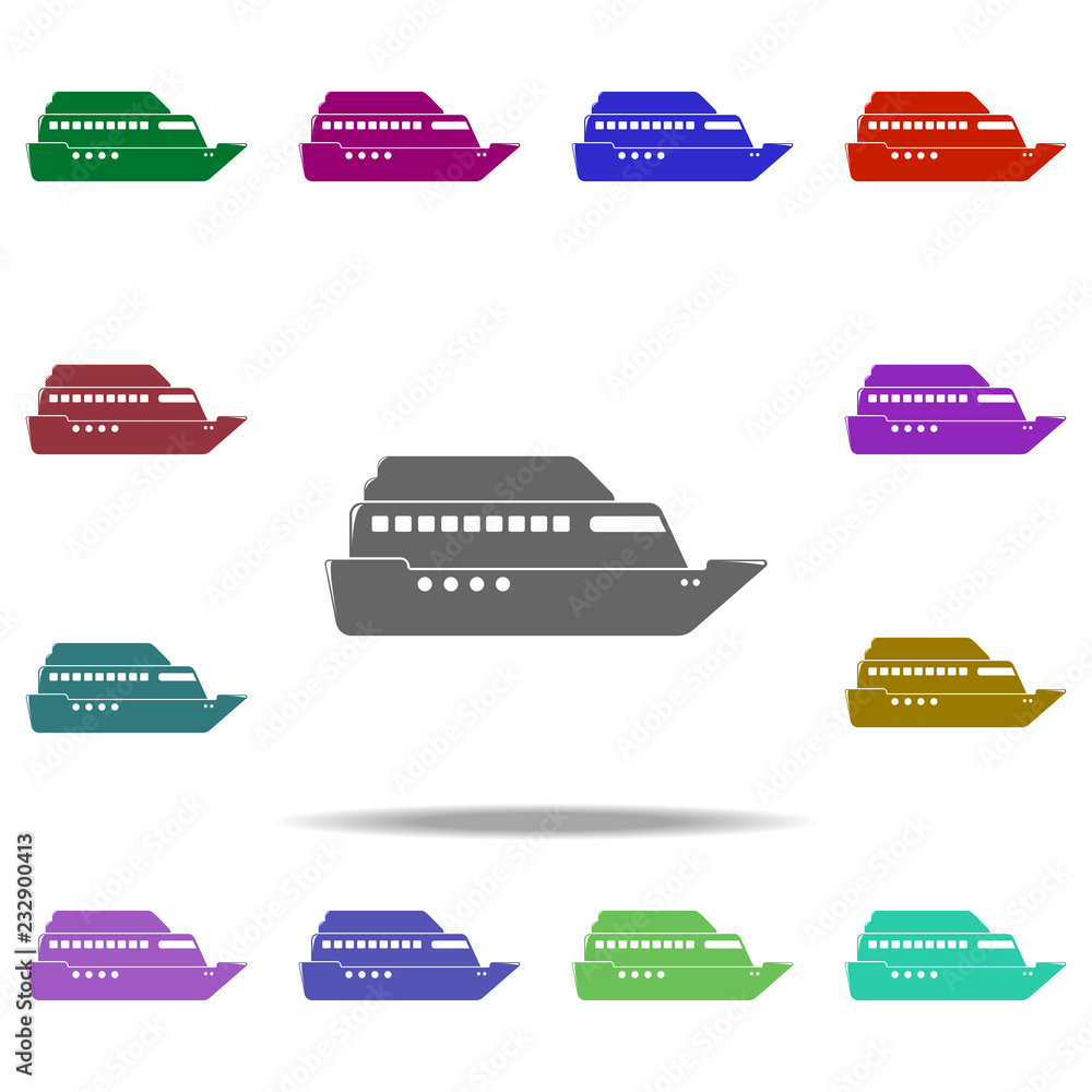Poster ferry of ferry icon. elements of logistic in multi color style icons. simple icon for websites, web 