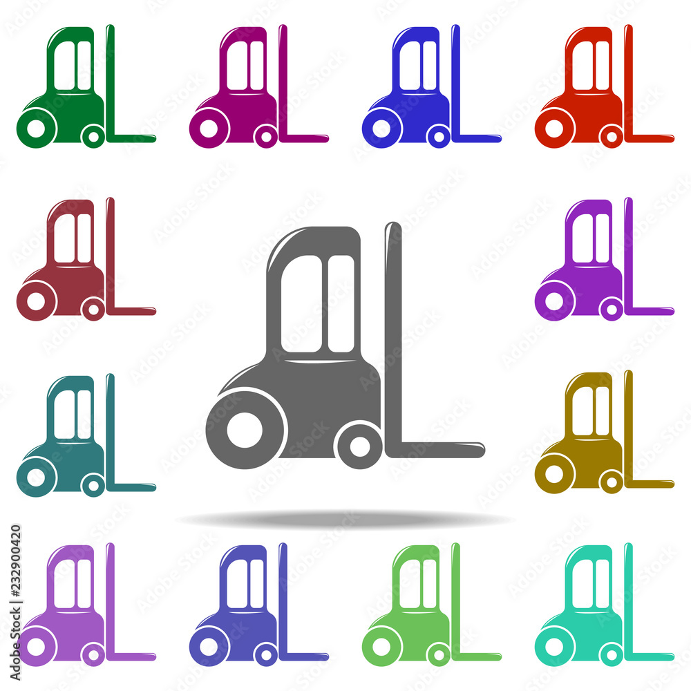 Poster warehouse loader of warehouse loader icon. elements of logistic in multi color style icons. simple i
