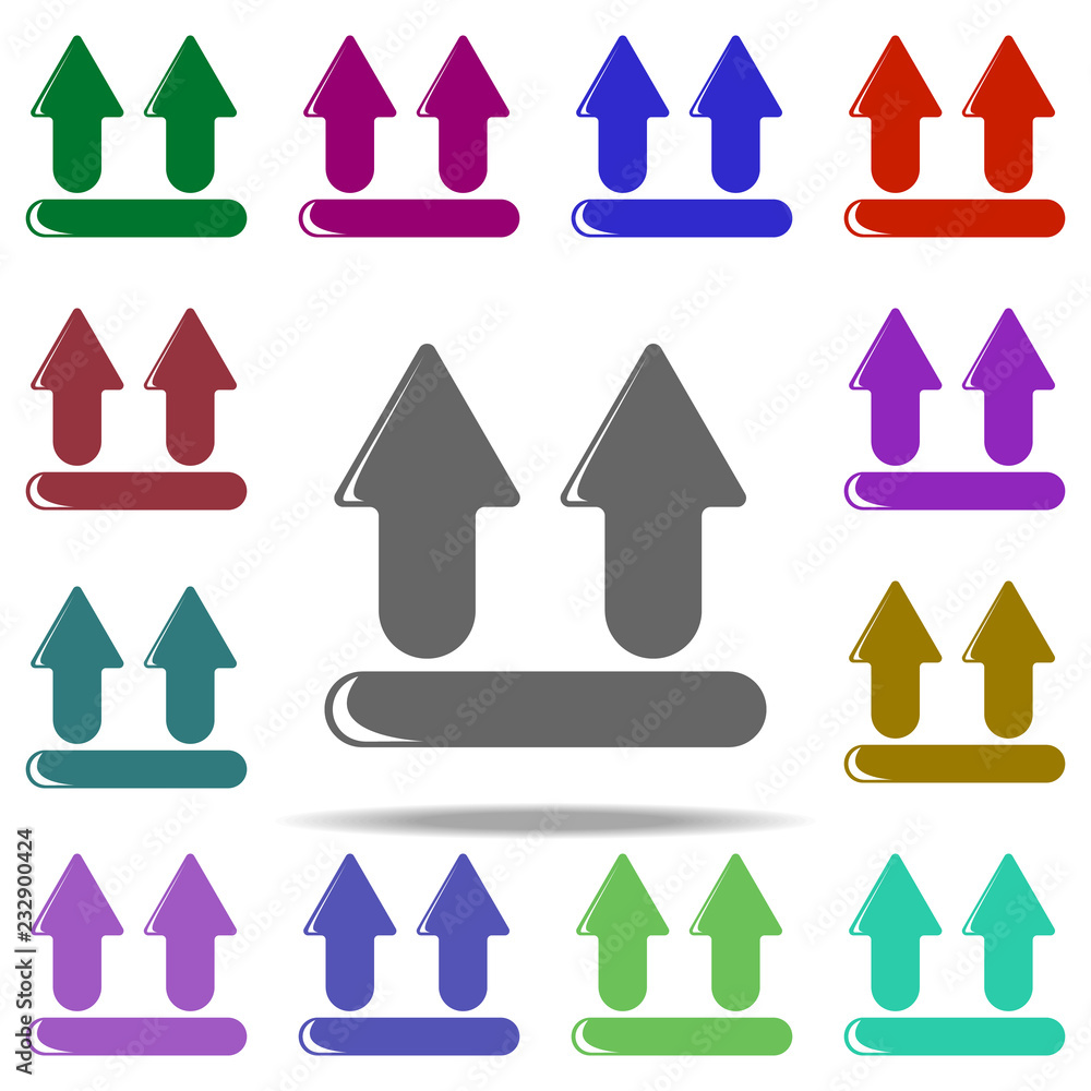 Poster arrow sign up of arrow sign up icon. elements of logistic in multi color style icons. simple icon fo