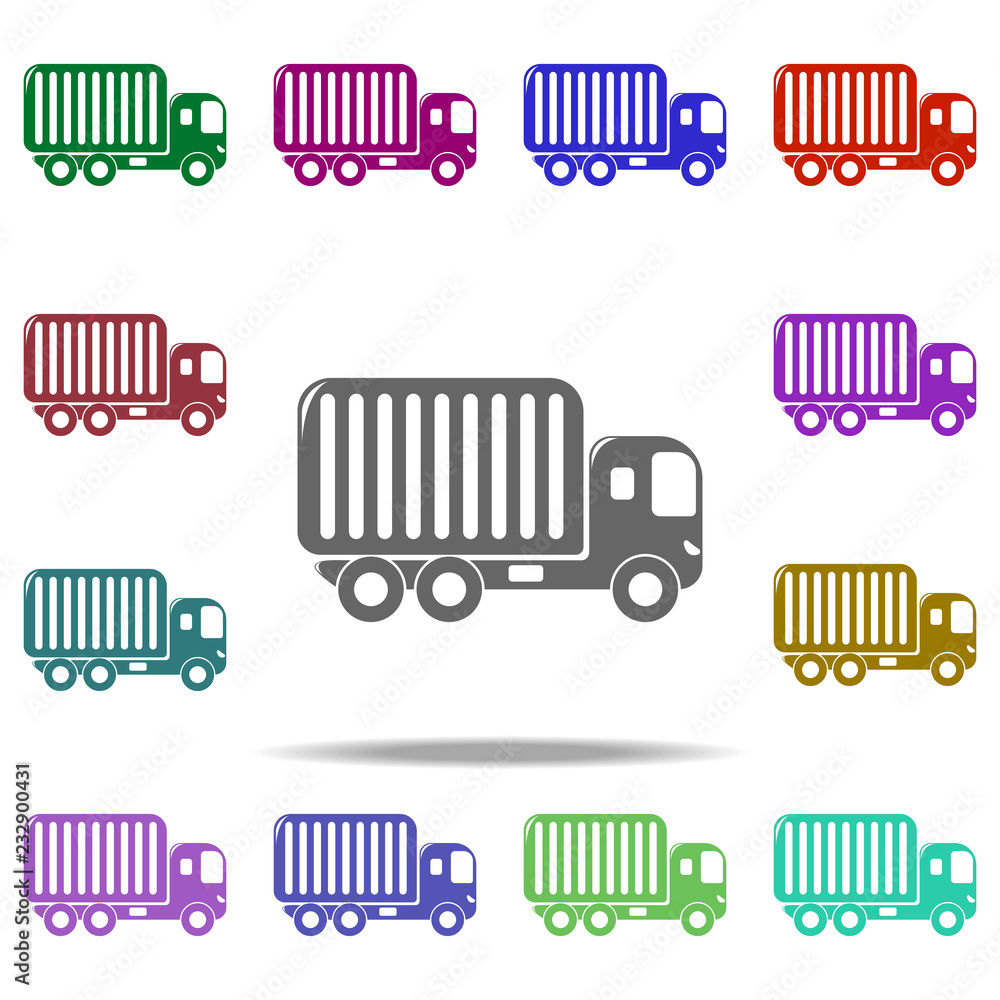 Poster freight container of freight container icon. elements of logistic in multi color style icons. simple