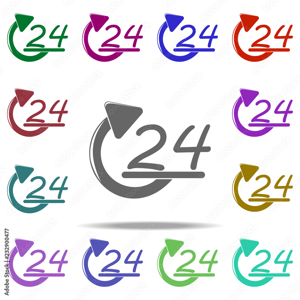 Poster 24 hour service icon. elements of logistic in multi color style icons. simple icon for websites, web