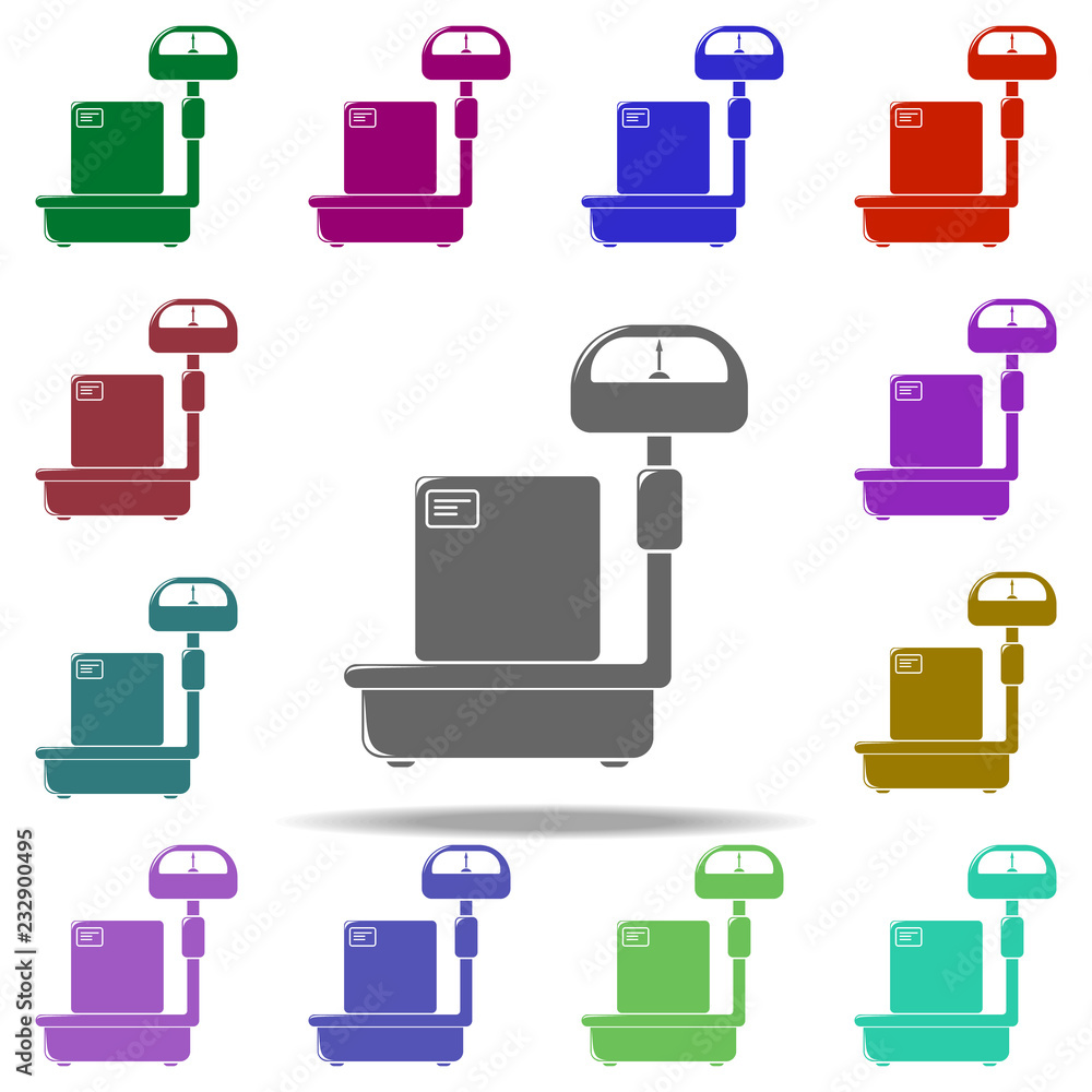 Poster floor scales icon. elements of logistic in multi color style icons. simple icon for websites, web de