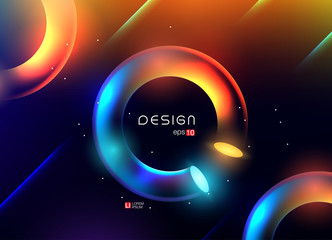 Futuristic Horizontal Vector Gradient Neon Background