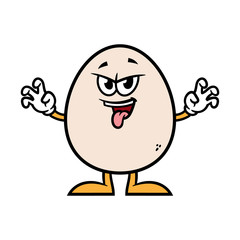 Cartoon Scaring Egg Character