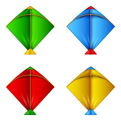 Set of colorful kites icon
