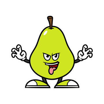 Cartoon Scaring Pear Character