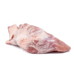 Large piece raw meat pork isolated on white background