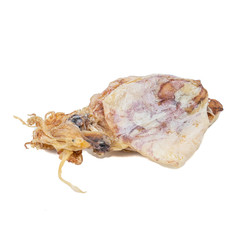 Dried squids isolated on white background
