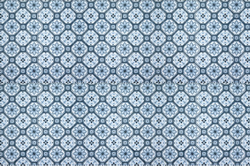 Colorful vintage ceramic tiles wall decoration.Turkish ceramic tiles wall background