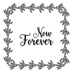 Vector illustration floral frame for now forever card