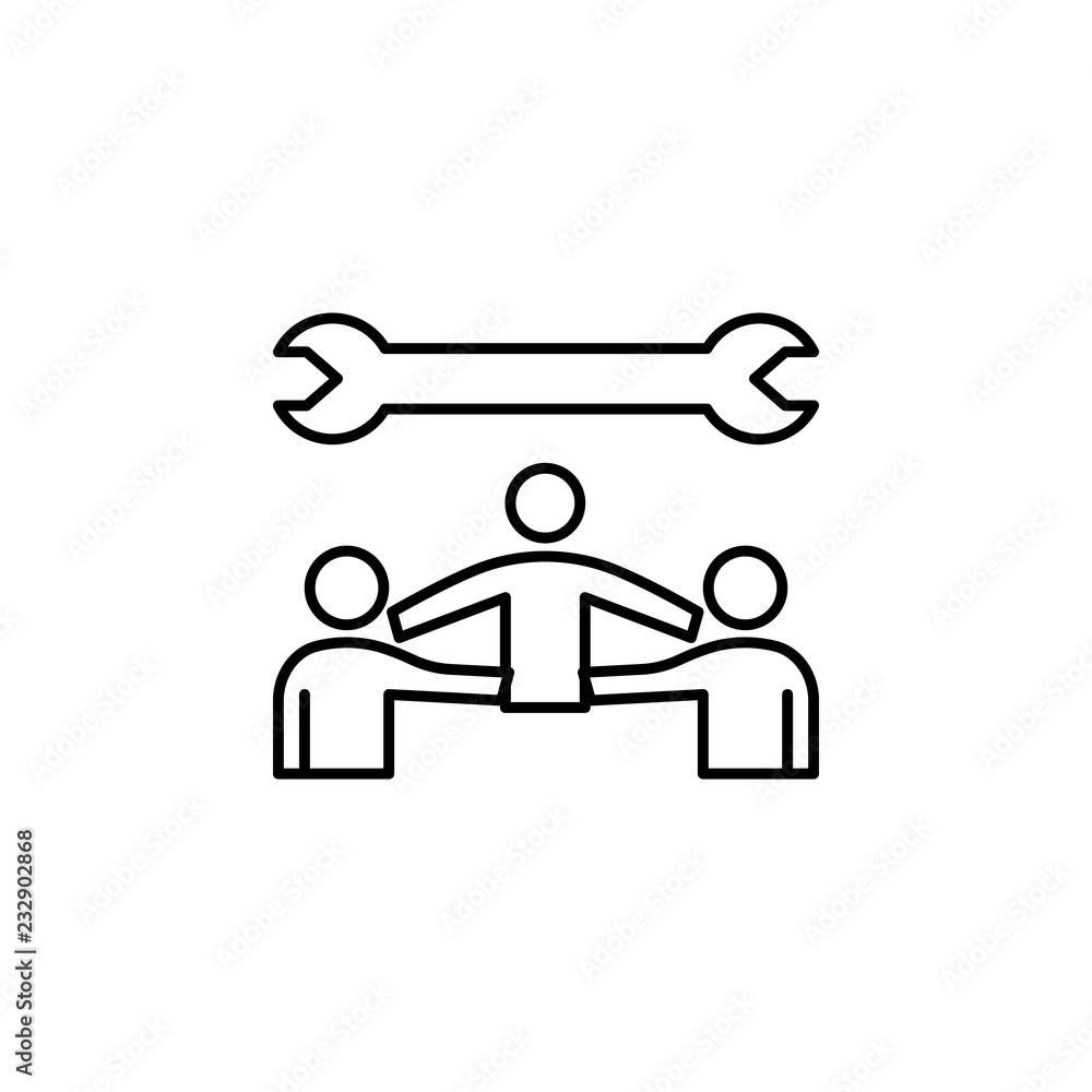 Poster group, management icon. element of professional icon for mobile concept and web apps. thin line grou