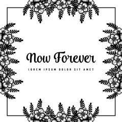 Obraz premium Design ornament frame now forever card vector illustration collection