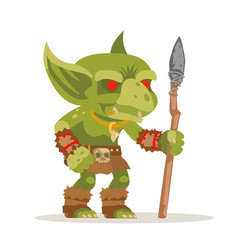 Goblin evil minion dungeon monster fantasy medieval action RPG game character layered animation ready character vector illustration - obrazy, fototapety, plakaty