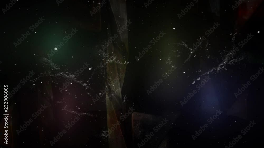 Sticker beautiful background of the night sky with stars, parallax animation of movement dust clouds and sta
