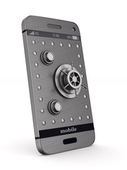 Protection phone on white background. Isolated 3D illustration