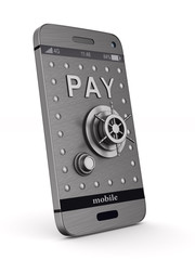 Protection phone on white background. Isolated 3D illustration