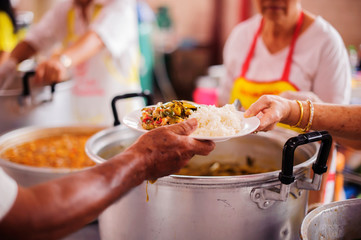 Donate food to people in society : From the philanthropist to help : Homeless Concepts and Poverty
