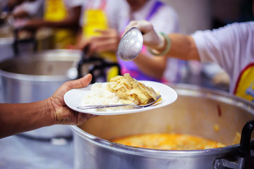 Donate food to people in society : From the philanthropist to help : Homeless Concepts and Poverty