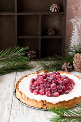 Cranberry meringue with cream cheese for the New Year's table