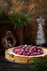 Cranberry meringue with cream cheese for the New Year's table