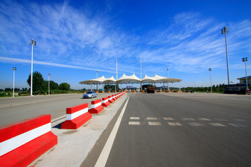 Fototapeta premium Highway toll station landscape architecture, China