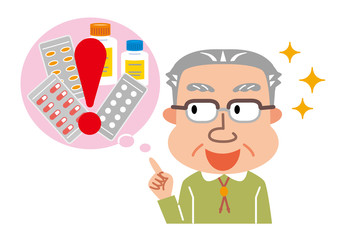 薬　高齢者　イラスト　