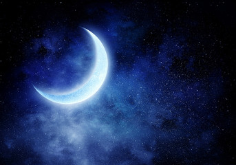 Naklejka na ściany i meble Romantic moon in sky