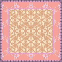 Design of a Scarf with a Geometric Pattern . Vector illustration. Seamless. For Print Bandana, Shawl, Carpet, tablecloth, bed cloth, fashion