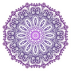 Design with floral mandala ornament. Vector illustration. for coloring book, greeting card, invitation, tattoo. Anti-stress therapy pattern.