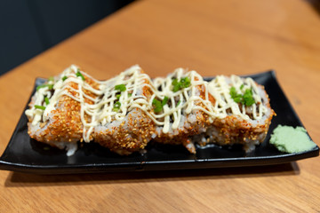 Japanese fusion food - chashu(thickly cut pork) roll