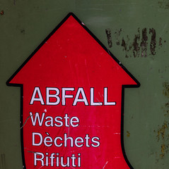 Abfall Hinweispfeil