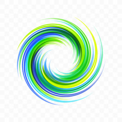 Abstract swirl design element. Spiral, rotation and swirling movement. Vector illustration with dynamic effect.