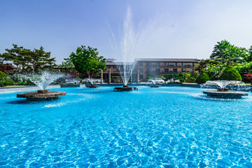 호텔 수영장분수대