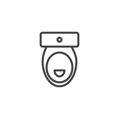 Toilet top view outline icon. linear style sign for mobile concept and web design. Bathroom pan line vector icon. Symbol, logo illustration. Pixel perfect vector graphics