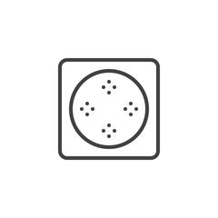 Hot tub top view outline icon. linear style sign for mobile concept and web design. Bathtub interior furniture simple line vector icon. Symbol, logo illustration. Pixel perfect vector graphics