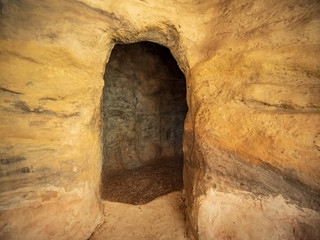 small grotto cave with textured walls