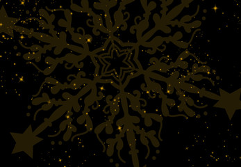 Snowflakes mandala graphic design decorate with galaxy starry night for christmas background,...