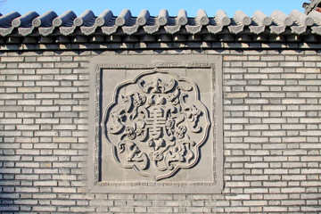 carving decoration on the wall, in the Eastern Tombs of the Qing Dynasty, ZunHua, hebei province, China.
