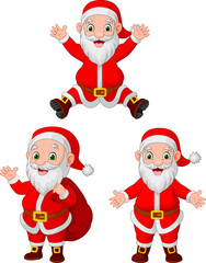 Cartoon Santa Clauses collection set
