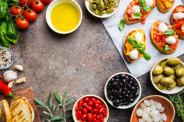 Mediterranean snack assortment.