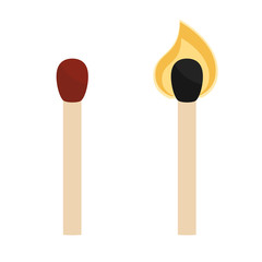 matchstick icon in flat style isolated vector illustration on white transparent background